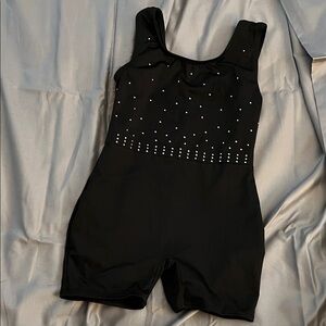 Cat & Jack Black Dance Costume with Silver Accents